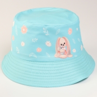 Панама детская для девочки «Зайка Лу», цвет голубой, р-р 54 Панама детская для девочки «Зайка Лу», цвет голубой, р-р 54