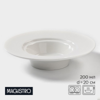 Тарелка фарфоровая для пасты Magistro «Бланш», 200 мл, d=20,5 см, цвет белый Тарелка фарфоровая для пасты Magistro «Бланш», 200 мл, d=20,5 см, цвет белый