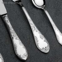 Набор столовых приборов «Посольский», 24 предмета, декоративная коробка, цвет серебряный Набор столовых приборов «Посольский», 24 предмета, декоративная коробка, цвет серебряный