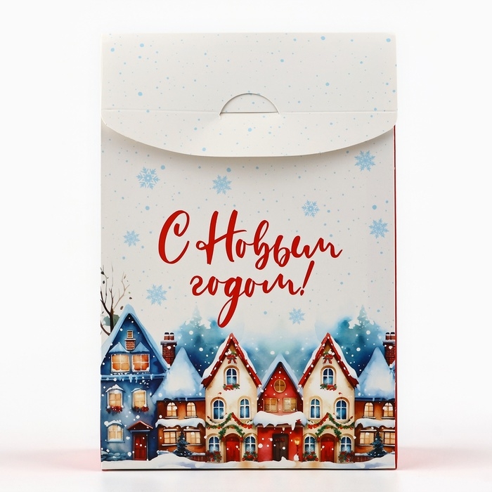 Коробка подарочная новогодняя складная &laquo;Снежный город&raquo;, 15 х 7 х 22 см, Новый год