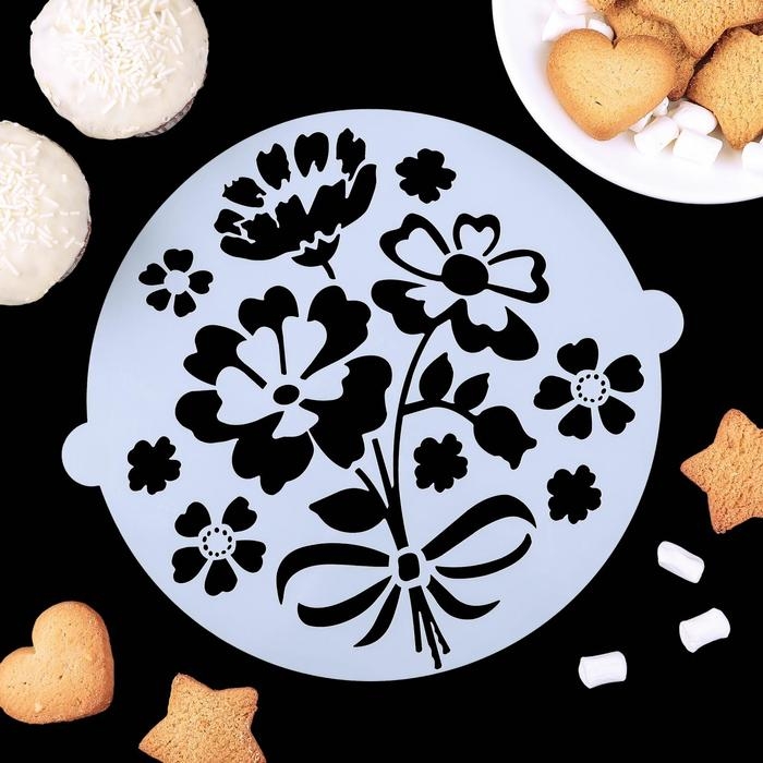 Набор кондитерских трафаретов для украшения выпечки «Букет», 8 шт: 2 шт d=20 см, 6 шт d=8 см Набор кондитерских трафаретов для украшения выпечки «Букет», 8 шт: 2 шт d=20 см, 6 шт d=8 см