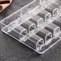 Форма для конфет и шоколада «Шоколатье», 20×12×2,5 см, 14 ячеек 3,3×2,1×1,5 см, цвет прозрачный Форма для конфет и шоколада «Шоколатье», 20×12×2,5 см, 14 ячеек 3,3×2,1×1,5 см, цвет прозрачный