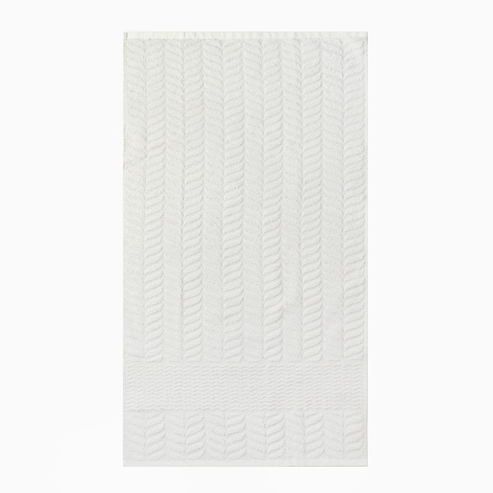 Полотенце махровое Этель "Узор", цв. молочный, 50х90 см, 83% хл, 17% лён, 500 г/м2