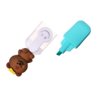 Набор маркеров текстовыделителей 6 штук 6 цветов, в пенале на молнии Медведи