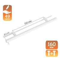 Ручка рейлинг CAPPIO FRIDA, нерж. сталь, d=12 мм, м/о 160 мм, цвет белый Ручка рейлинг CAPPIO FRIDA, нерж. сталь, d=12 мм, м/о 160 мм, цвет белый