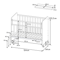 Кроватка детская Фея 702 Спящий мишка, белый