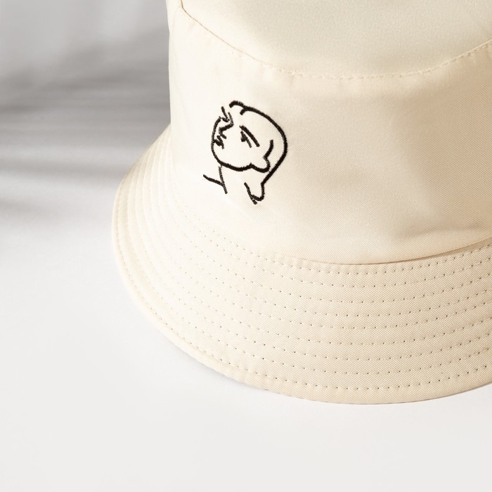 Панама двусторонняя MINAKU «Лицо» цвет бежевый, размер 56-58 Панама двусторонняя MINAKU «Лицо» цвет бежевый, размер 56-58