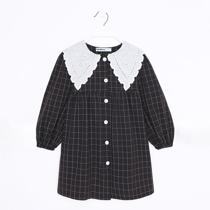 Платье детское с воротником KAFTAN, размер 32 (110-116 см), цвет черный