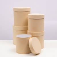 Набор круглых коробок 5 в 1 "Краски", кремовый, 25 х 25 х 25 - 19 х 19 х 19 см Набор круглых коробок 5 в 1 "Краски", кремовый, 25 х 25 х 25 - 19 х 19 х 19 см