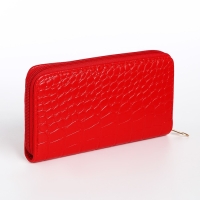 Кошелёк женский на молнии, цвет красный