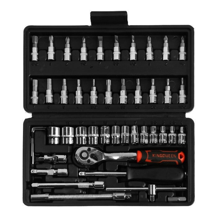 Набор инструментов KINGQUEEN WIB-09060, трещотка 72 зуба, 46 предметов