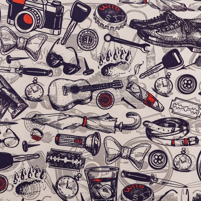 Бумага упаковочная, глянцевая Бумага упаковочная, глянцевая "Мужской стиль", 70 х 100 см,1 лист