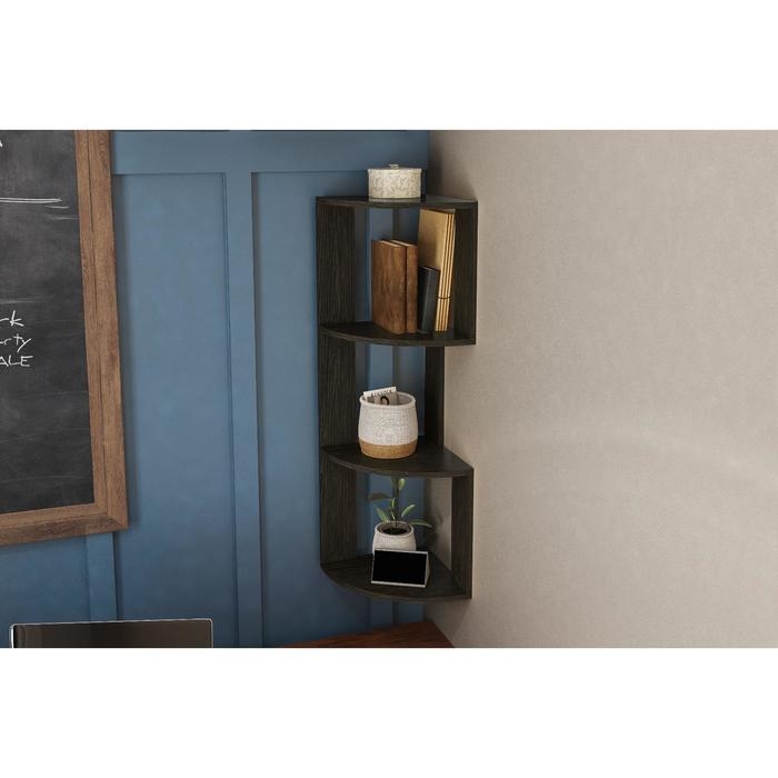 Полка угловая настольная и навесная Лео №4, 250х250х820, Венге Полка угловая настольная и навесная Лео №4, 250х250х820, Венге