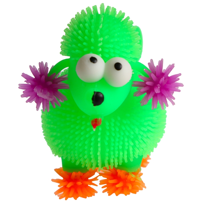 Мяч детский резиновый ёжка световой &laquo;Пудель&raquo;, цвета МИКС , в шоубоксе