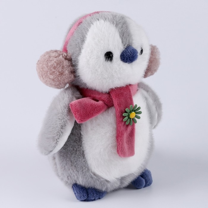 Новогодняя мягкая игрушка &laquo;Пингвин&raquo;, цвет светло-серый, на новый год, 18 см