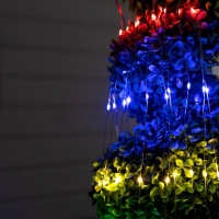 Гирлянда &laquo;Конский хвост&raquo; 10 нитей по 1 м, серебристая нить, 100 LED, свечение мульти, 2 режима, солнечная батарея