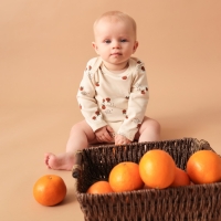 Боди с дл. рукавом Крошка Я Oranges  р. 62-68, молочный