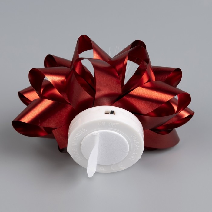 Светодиодная игрушка &laquo;Бант-звезда&raquo; 9 &times; 6 &times; 9 см, батарейки LR44х3 (в комплекте), свечение мульти, красная