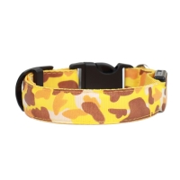 Ошейник с подсветкой Милитари 3 режима свечения размер S, ОШ 22-40 х 2,5 см жёлтый