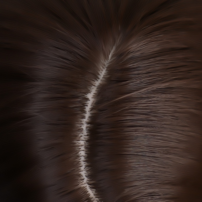 Парик искусственный, имитация кожи, 60 см, 270 гр, цвет русый