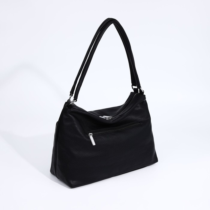 Сумка-тоут на молнии, 3 наружных кармана, цвет чёрный Сумка-тоут на молнии, 3 наружных кармана, цвет чёрный