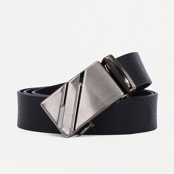 Ремень мужской, ширина 3,5 см, пряжка автомат, цвет чёрный Ремень мужской, ширина 3,5 см, пряжка автомат, цвет чёрный