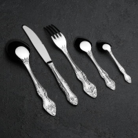 Набор столовых приборов «Тройка», 30 предметов, художественная роспись, декоративная коробка Набор столовых приборов «Тройка», 30 предметов, художественная роспись, декоративная коробка