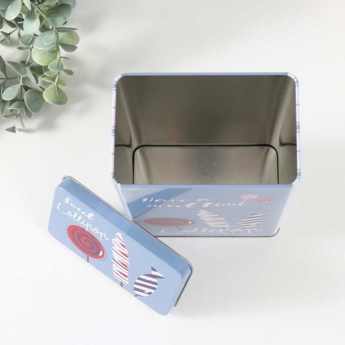 Шкатулка металл прямоугольная "Леденцы" 7,8х12,2х18,6 см