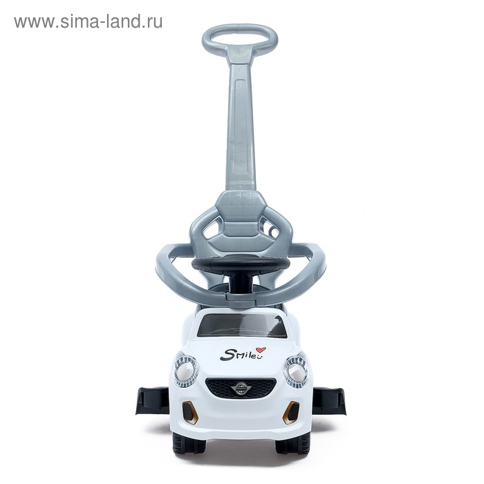 Толокар-каталка &laquo;Тачка&raquo;, с родительской ручкой, цвет белый
