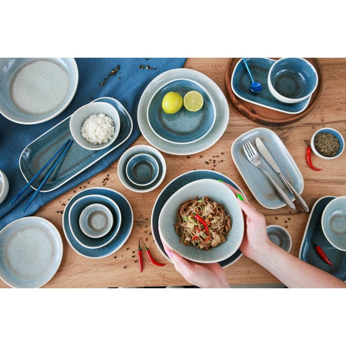 Блюдо фарфоровое для подачи Magistro Ocean, 20&times;13 см, цвет синий