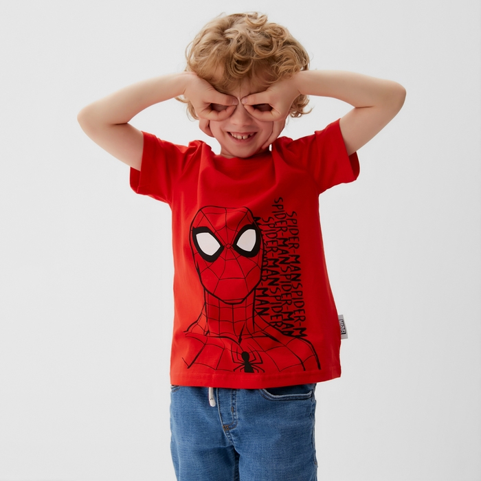 Футболка MARVEL &laquo;Человек паук&raquo;, рост 98-104 (30), цвет малиновый