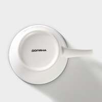 Кружка фарфоровая Доляна &laquo;Формула кофе&raquo;, 340 мл, цвет белый и чёрный