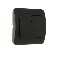 Выключатель Luazon Lighting "Орион", 10 А, 2 клавиши, скрытый, черный