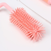 Набор ёршиков для бутылочек и сосок, 3 шт., цвет розовый