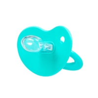 Соска-пустышка ортодонтическая, силикон, +6мес., с колпачком, цвет бирюзовый