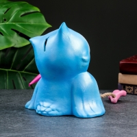 Копилка "Сова - На исполнение желаний" голубая, 20см