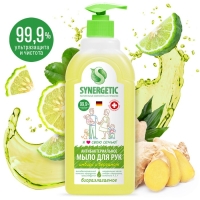 Мыло жидкое Synergetic «Имбирь и бергамот», гипоаллергенное, антибактериальное, 500 мл Мыло жидкое Synergetic «Имбирь и бергамот», гипоаллергенное, антибактериальное, 500 мл