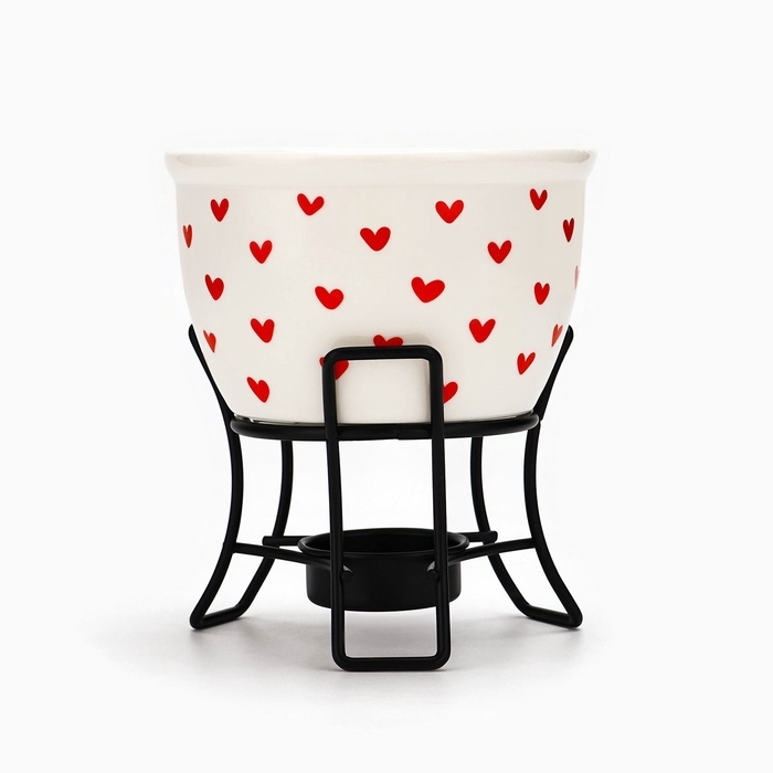 Фондю керамическое Дорого внимание &laquo;Сердечки&raquo;, 2 шпажки