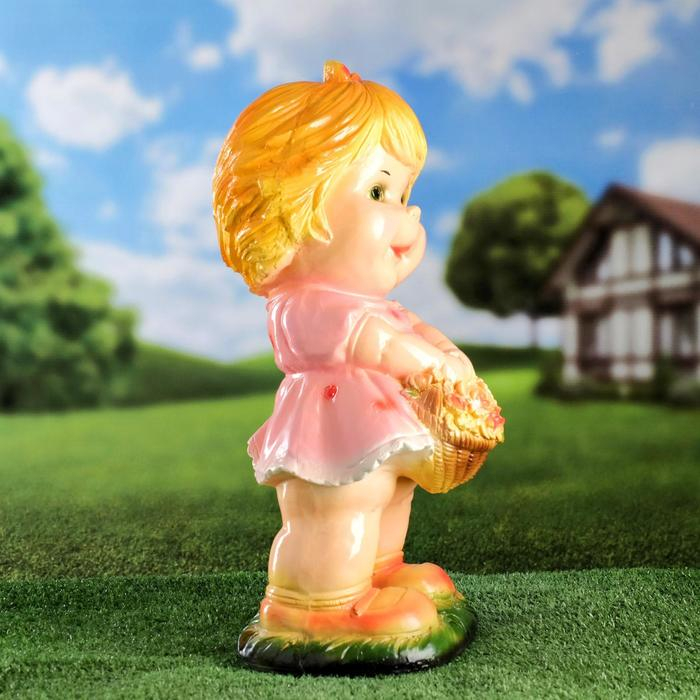 Садовая фигура Садовая фигура "Девочка с цветами средняя" 25х23х49см