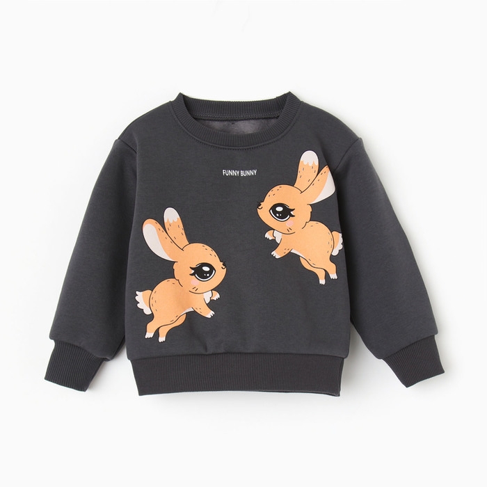 Свитшот для девочки, НАЧЁС, цвет графит, рост 98 см