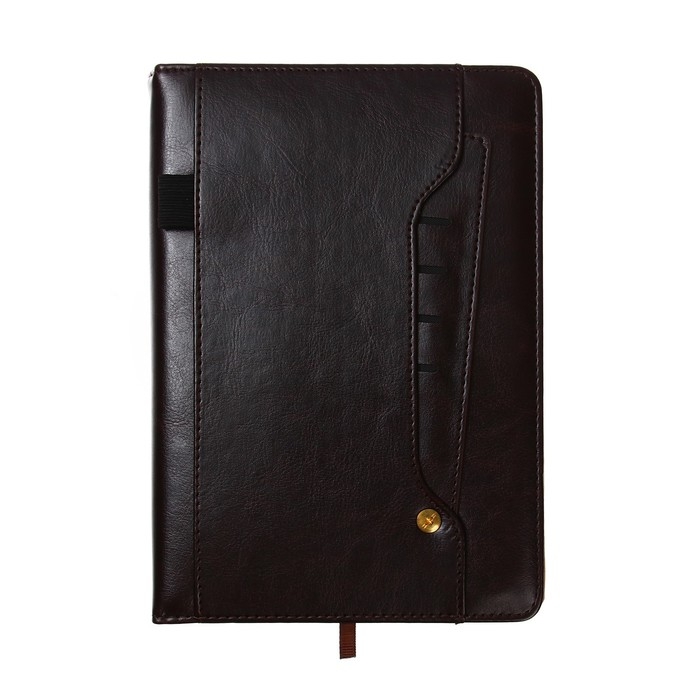 Ежедневник недатированный, обложка ПВХ, формат А5, 140 листов в клетку, с карманами, МИКС