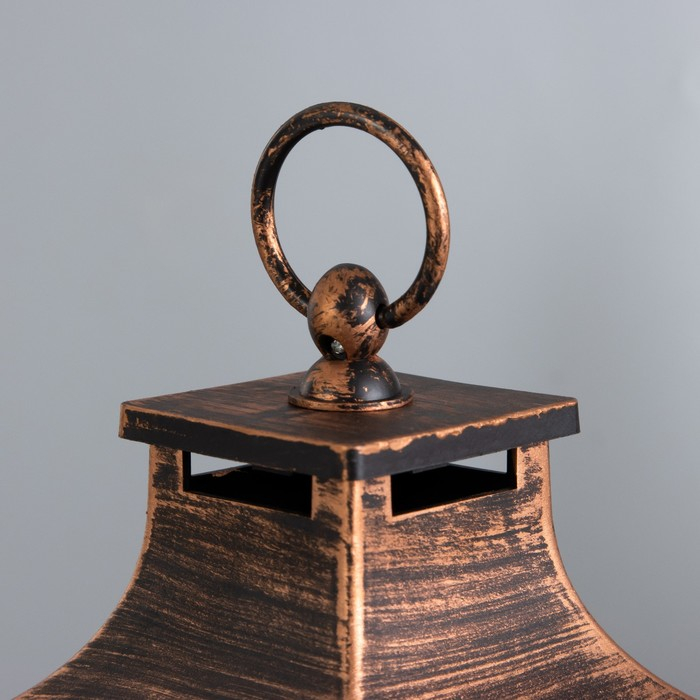 Ночник Ночник "Фонарь лофт " LED черный с медной патиной 13х13х31 см RISALUX