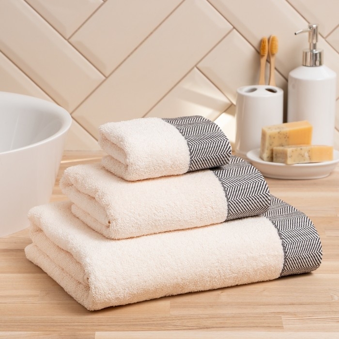 Полотенце махровое LoveLife &laquo;Бриз&raquo; 70х120 см, чёрный, 100% хлопок, 500 гр/м2