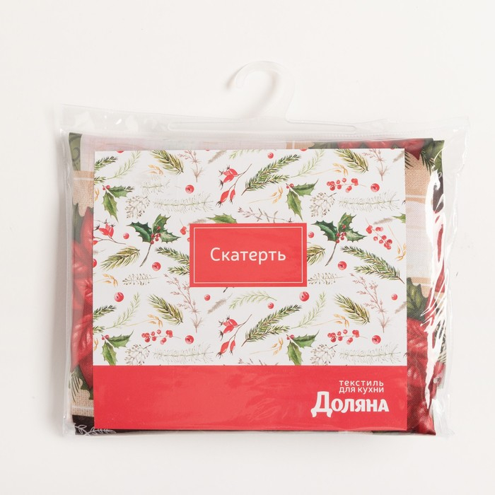 Скатерть Доляна Love 145&times;300 см, 100% п/э