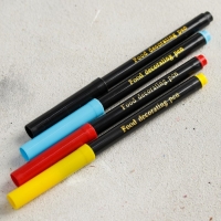 Фломастеры пищевые для украшения десертов, набор: красный, голубой, жёлтый, чёрный, 4 шт.