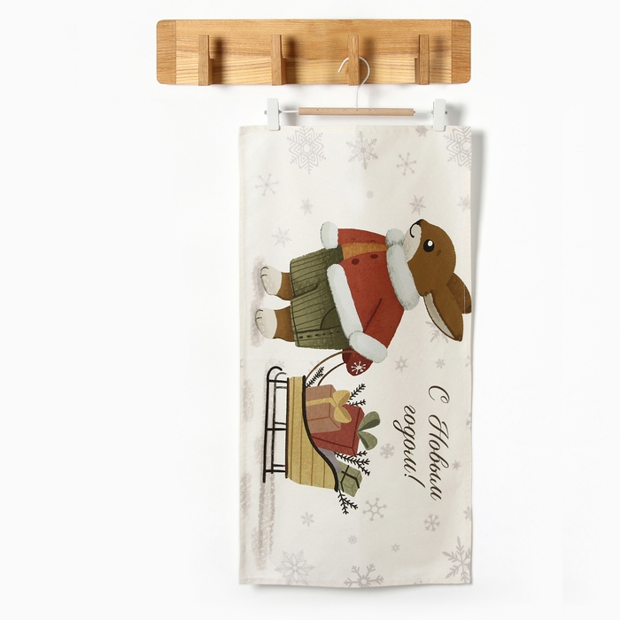 Новый год. Полотенце Этель "Везу подарки" 40х73 см, 100% хлопок, саржа 190 г/м2
