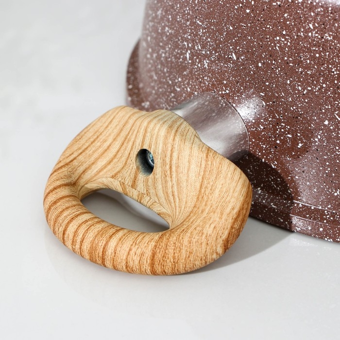 Кастрюля Доляна &laquo;Брауни&raquo;, 4 л, d=20 см, h=11,5 см, стеклянная крышка, антипригарное покрытие, индукция