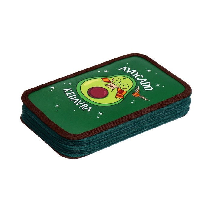 Пенал 2 секции, 125 х 205 х 40 мм, Calligrata 30П26/2 Пенал 2 секции, 125 х 205 х 40 мм, Calligrata 30П26/2 "Авокадо кедавра", в стиле Гарри Поттера, ламинированный картон