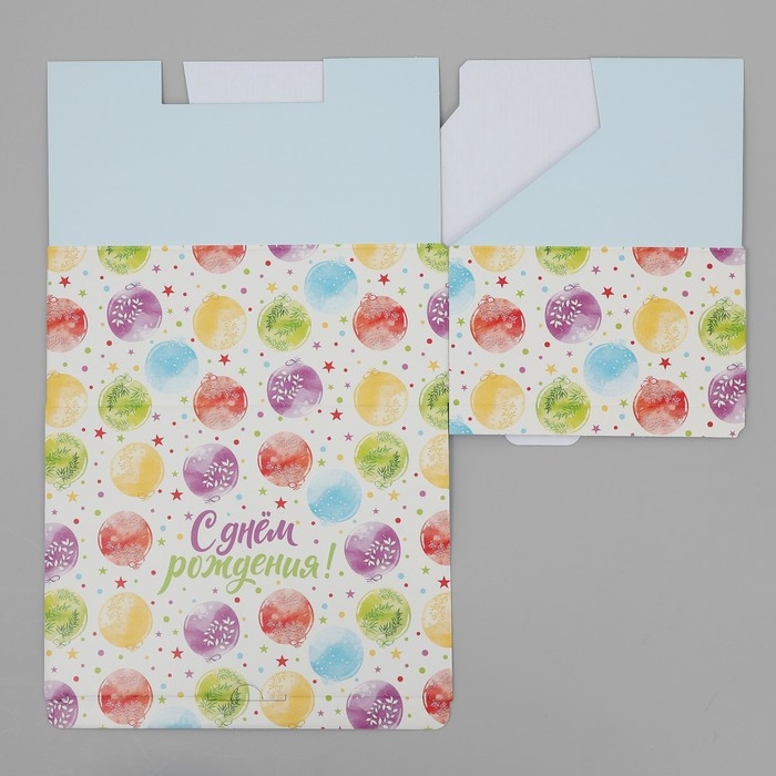 Коробка подарочная складная, упаковка, &laquo;С днём рождения &raquo;, 26 х 19 х 10 см