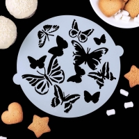 Набор кондитерских трафаретов для украшения выпечки &laquo;Букет&raquo;, 8 шт: 2 шт d=20 см, 6 шт d=8 см